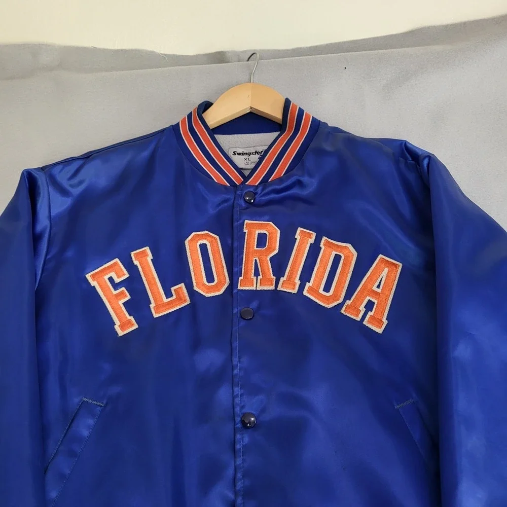 VTG University Of‎ Florida Gators Satin Bomber Jacket Size XL Made In USA